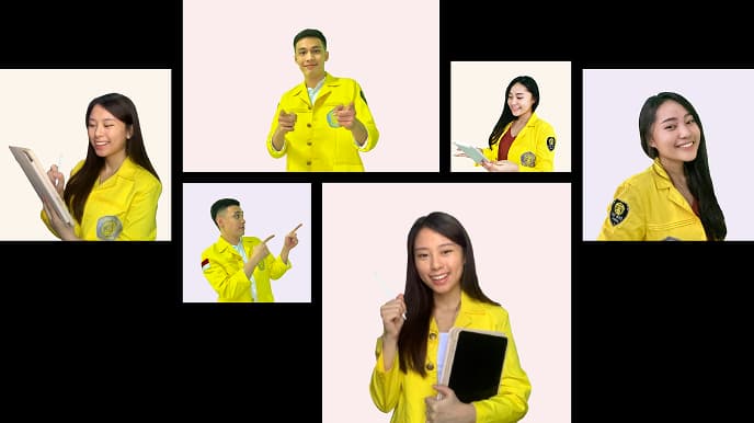 Kolase orang-orang SIMAKARA dengan jaket kuning Universitas Indonesia, dari situs SIMAKARA